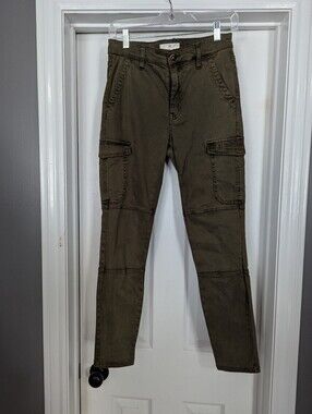 H&M Olive Green Cargo Pants - Slim Fit